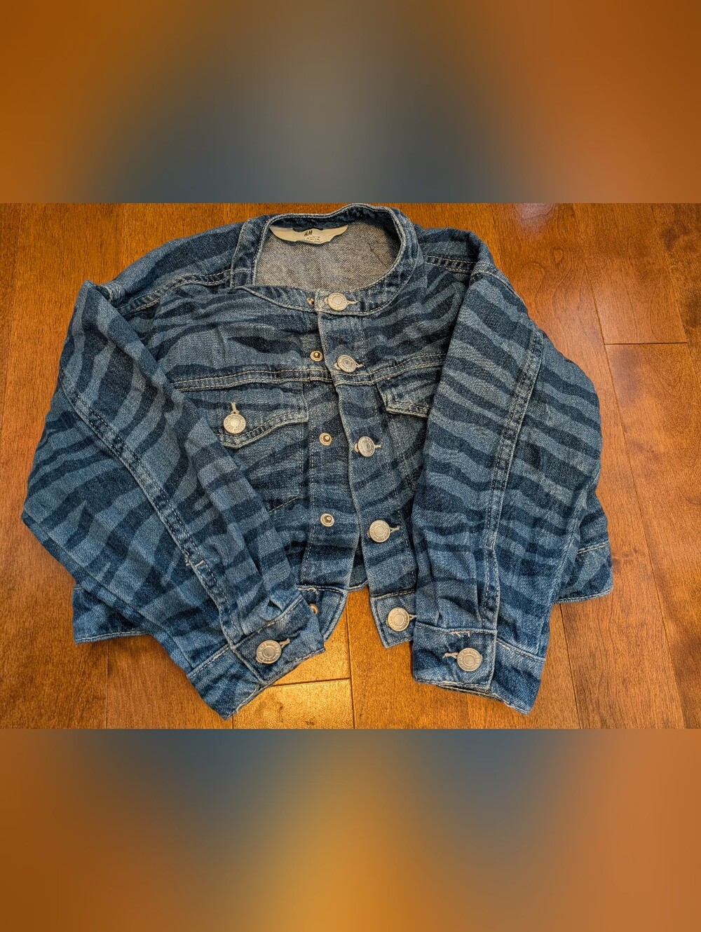 H&M Girls Crop Denim Jacket Size 5/6